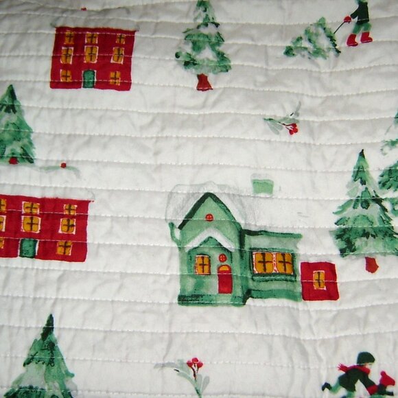 Holiday, Winter Quilted Twin Bedspread with Sham, VGUC - Picture 4 of 4